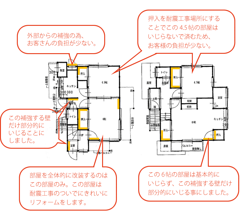 平面図（耐震補強計画）