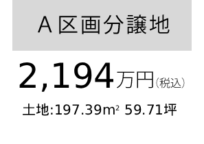 ［Ａ区画分譲地］土地面積197.39平米