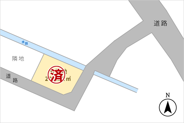 須恵中央分譲地　区画図（建て売り住宅建設中）